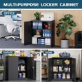 thumbnail image 4 of MIIIKO Lockable Storage Cabinet, Small Metal Garage Cabinet with Doors and Shelves, 35.4" Height Base Locker Cabinets 2 Doors, 4 of 6