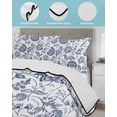 thumbnail image 4 of Quilts Full Size, Boho Blue Floral Soft Comforter Bedding Set for Bed, Vintage Farmhouse Paisley Plant Leaf Lightweight Quilted Bedspread with Pillow Cover(2 Pieces) for All Season, 78x90 Inch, 4 of 6