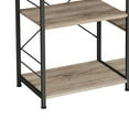 thumbnail image 4 of 52 Inch Wood Bakers Rack, Kitchen Shelf, 6 Hooks, Workstation, Brown, Black- Saltoro Sherpi, 4 of 10