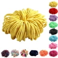 thumbnail image 2 of 100PCS 1.18in Girls Hair Tie Nylon Elastic Solid Color Hair Band Ponytail Holder, 2 of 10
