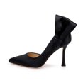 thumbnail image 3 of XYD Women Graceful Pointed Closed Toe Bow Side Pumps Stiletto High Heels Slip-on D'Orsay Elegant Bridal Ladies Shoes Size 10 Black, 3 of 5