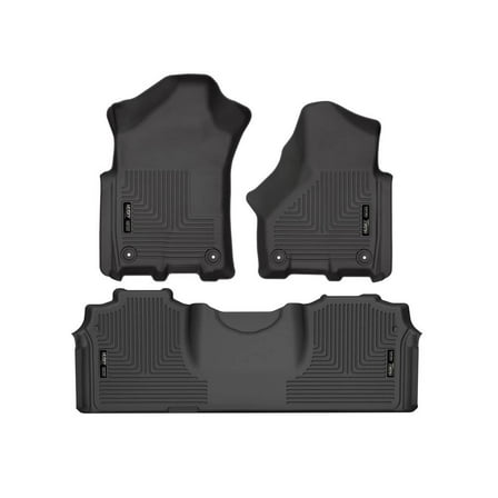 Husky Liners 94131 Weatherbeater Floor Mats Fit 2019-2024 Ram 2500/3500 Mega Cab Front/2nd Row Liners 3pc Black