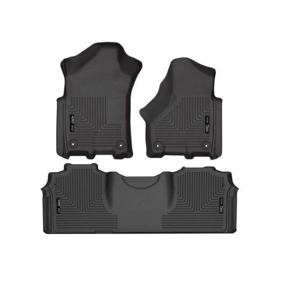 Husky Liners 94131 Weatherbeater Floor Mats Fit 2019-2024 Ram 2500/3500 Mega Cab Front/2nd Row Liners 3pc Black