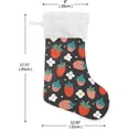 thumbnail image 2 of Coolnut Strawberry Flowers Christmas Stockings Red Black Christmas Presonalized Large Stocking Sock, Set of 1 Xmas Party Winter Decor Candy Bag Family Holiday Gift, 17.7 Inch, 2 of 7