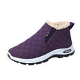 thumbnail image 2 of Viluyesy Womens Winter Booties, Warm Faux Fur Lined Slip On Soft Thick Sole Casual Comfortable Outdoor Snow Shoes Purple US6, 2 of 7