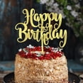 thumbnail image 4 of Adorno acrílico dorado para tartas, con purpurina, con estampado de felicitación de cumpleaños, de F, 4 of 8