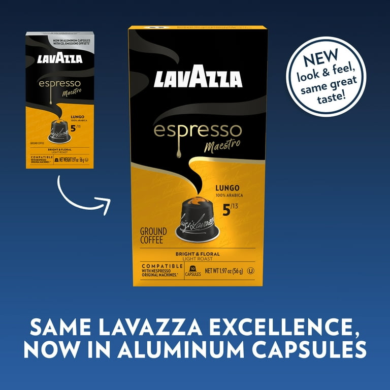 Lavazza Espresso Maestro Lungo Aluminum Capsules Compatible with