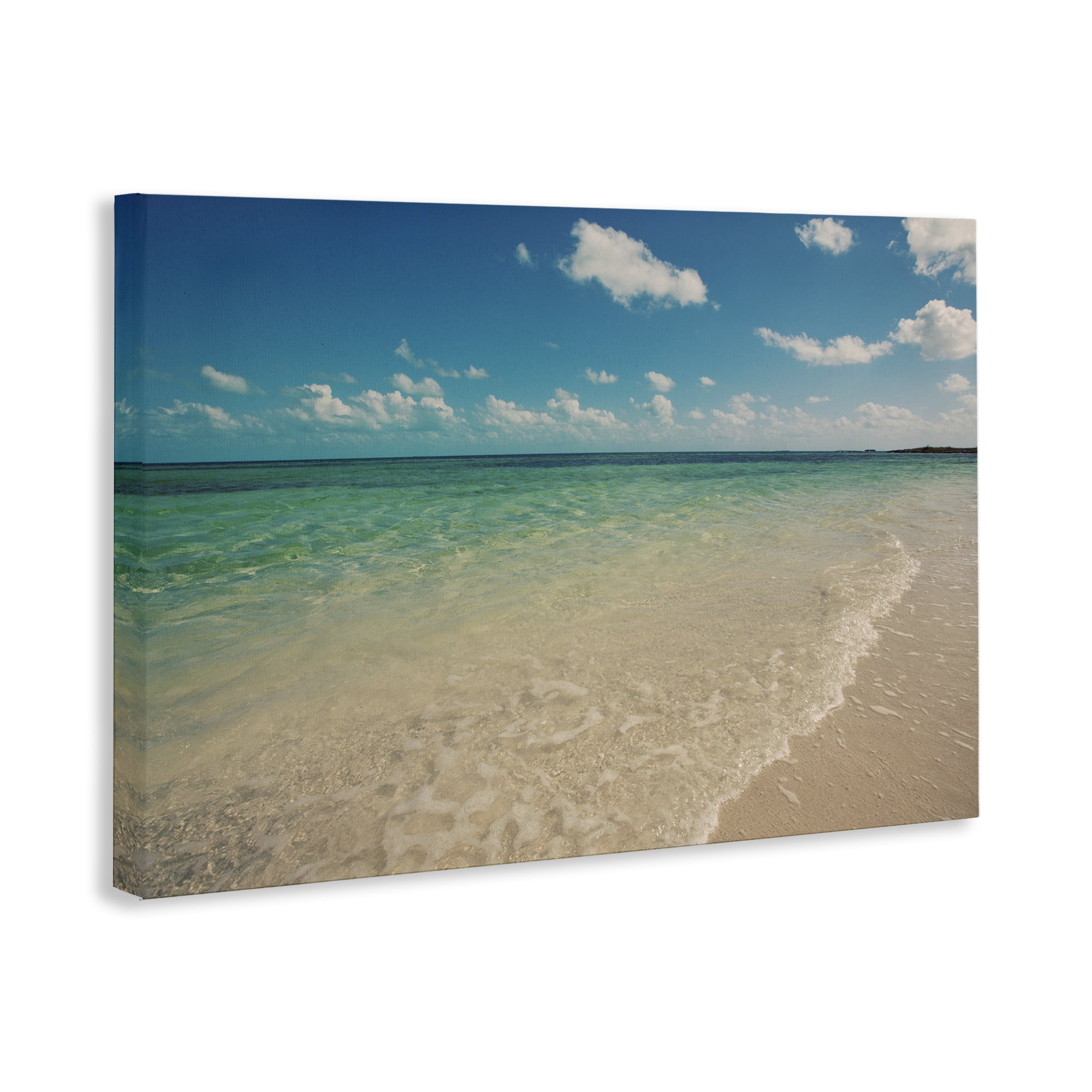 Stupell Industries Tranquil Coast Shore Coastal Photography Gallery Wrapped Canvas Art Print Wall Art, 30 x 20