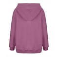thumbnail image 5 of BSDJILFG V-Neck Hooded Sweatshirt for Juniors Loose Fit Hoodie Long Sleeve Solid Color Pullovers, 5 of 8