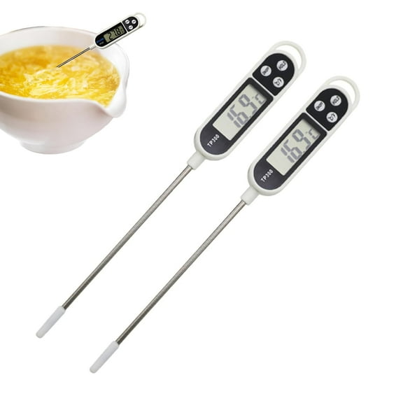 2PCS Instant Read Digital Meat Thermometer, TP300 Digital Meat Thermometer for Cooking Food, Kitchen Needs, Smoker Oven BBQ Grill, Candy, Drinks, Instant Read, Long Probe