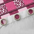 thumbnail image 4 of jejeloiu Leopard Cheetah Pattern Blackout Curtains Set of 2 (52x84 Each),Zebra Print Window Curtains,Pink Geometric Grid Curtains and Drapes For Boys Girls,Luxury Bedroom Decor, 4 of 6