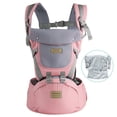 thumbnail image 2 of Portabebés ergonómico 9 en 1, portabebés para el estómago, portabebés para la espalda, 4 posiciones de transporte para recién nacidos, color rosa, 2 of 5