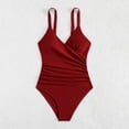 thumbnail image 4 of Antinious Women Solid Removable Pad Mesh Waist Cover Backless Bikinis Set Outdoor Beach Swim Wear, 4 of 5