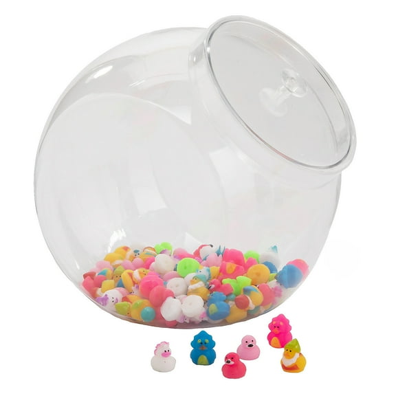 Fun Express Bulk 97 Pieces Micro Rubber Ducks in a Clear Container