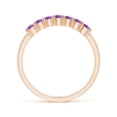 thumbnail image 2 of ANGARA Natural Half Eternity Seven Stone Amethyst Wedding Ring in 14K Rose Gold for Women (Size-2.5mm) | February Birthstone, Birthday, Anniversary, Jewelry Gift for Women | Natural Amethyst Ring, 2 of 9