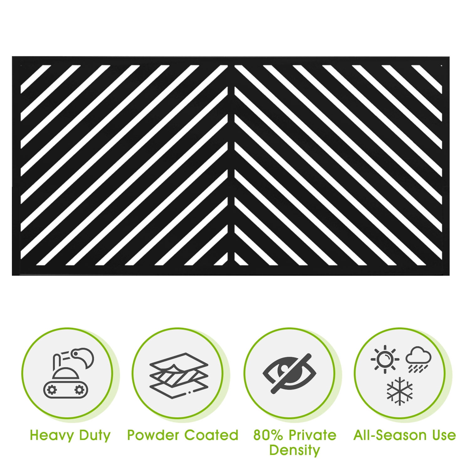 MAYEERTY 72x47in Black Galvanized Steel Panel Screen 6 Adjustable Panels