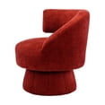 thumbnail image 2 of GZXS Swivel Cuddle Barrel Accent Chairs, 360 Degree Round Armchairs with Wide Upholstered, Fluffy Fabric Chair for Living Room, Bedroom, Office, Waiting Rooms (Red), 2 of 9