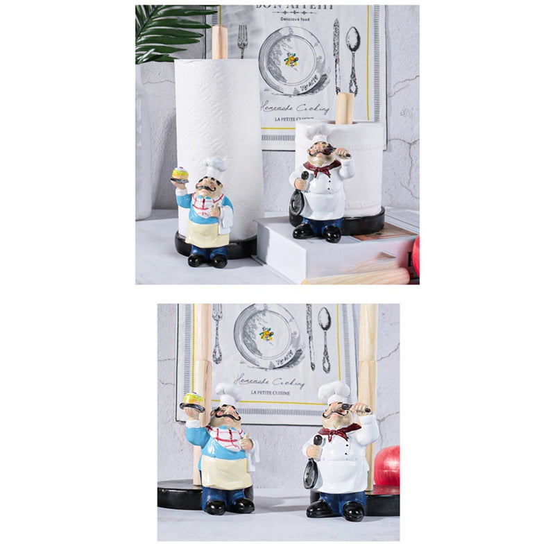 Paper Towel Holder Chef Ornaments European Paper Towel Holder Kitchen Western Restaurant Cake Crafts Ornaments B