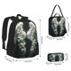 thumbnail image 2 of Disketp Floral Angelic White Wings Mochila Estampada de Gran Capacidad con Lonchera y Estuche, Set de 3 Piezas para Estudiantes, 2 of 7