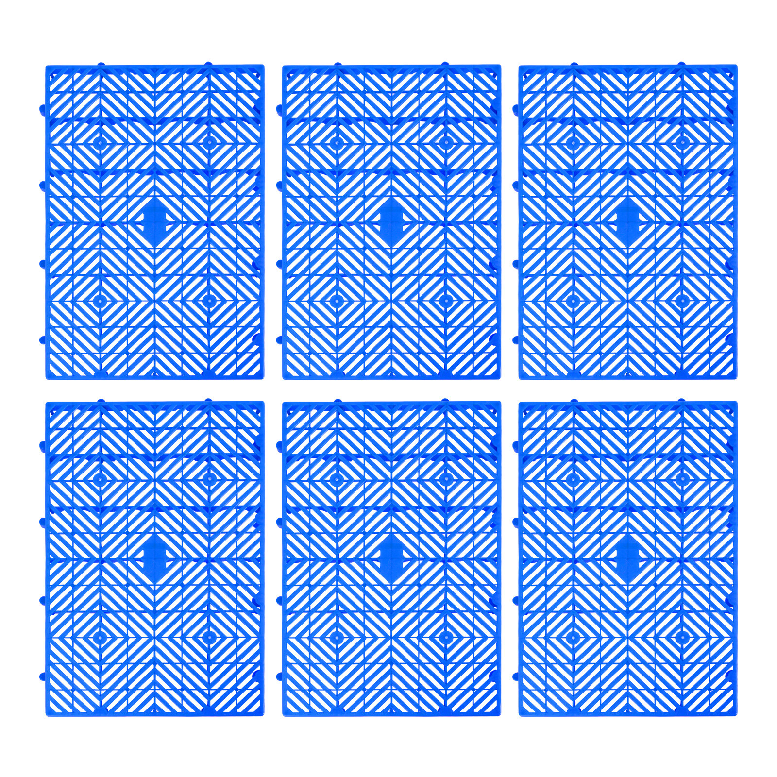 ToppiJoy 6Pcs Plastic Pallets Breathable Grid Floor Ventilation Pallet Lightweight Waterproof Wear Resistant Storage Pad for Garage Basement 23.6*15.7*1.9in