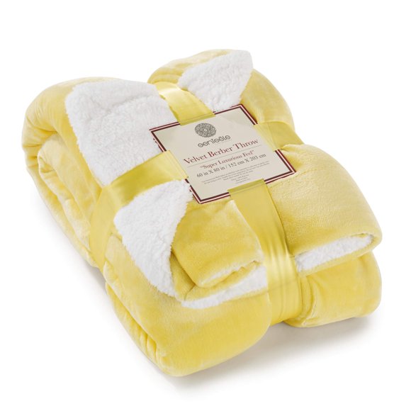 Manta Genteele Sherpa Super Soft 150 x 200 cm, color amarillo