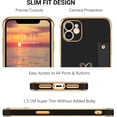 thumbnail image 2 of iPhone 11 Case, Phone Case for iPhone 11 with Wristband Holder Cute Heart Pattern Soft TPU Bumper Electroplated Shockproof Protective Women Phone Cover for iPhone 11 6.1'', Black., 2 of 17