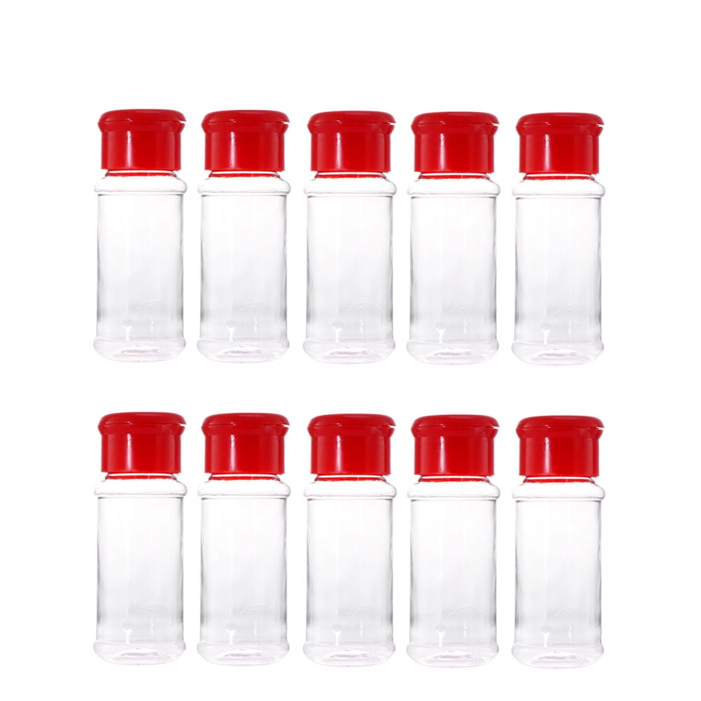 10Pcs Plastic Salt Spice Jars Herbs Condiments Pots Bottles Seasoning Containers