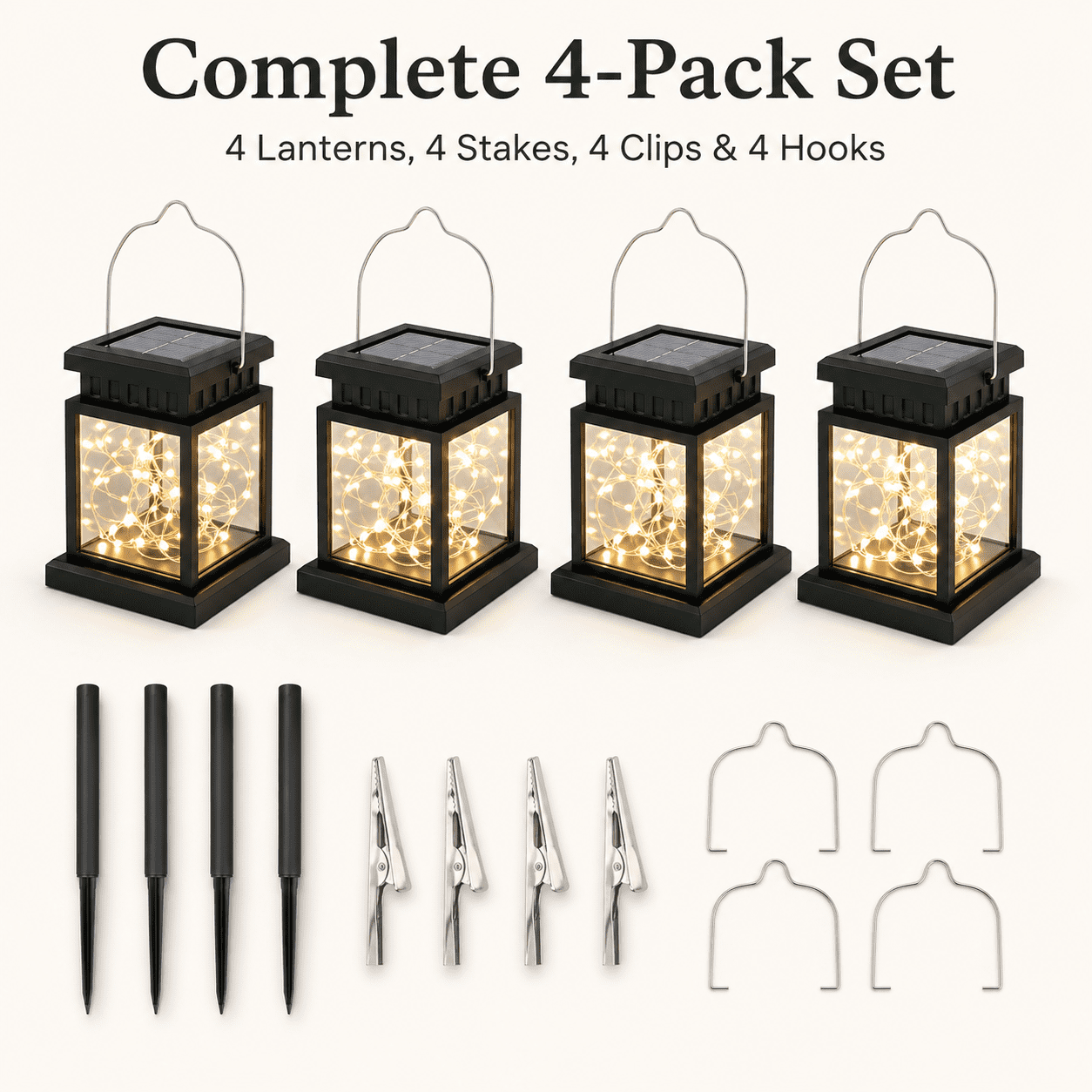 MEHOOM 4 Pack Outdoor Solar Lanterns Warm White, 40 LED Vintage Palace Hanging Decorative Garden Lights, Waterproof Solar Powered Lights for Patio, Yard, Balcony, Christmas Decorations Outdoor