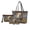 Brown and Yellow-Highland Cow Sunflower, variant on LedBack Owl Floral Printed Handbag and Wallet Set 3 Pcs Top Handle Purses Zippered Cosmetic Bag Waterproof Shoulder Bag Tote Purses Wristlet Wallet for Travel Work, Brown