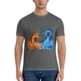thumbnail image 5 of Red And Blue Dragon Flame Men'S Basic Short Sleeve T-Shirt Deep Heather X-Large, 5 of 5