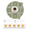thumbnail image 6 of 15 Inch Round Placemats Set of 6, Sage Green Boho Non Slip Heat Insulation PP Table Mats, Farmhouse Chic Abstract Patterned Washable Place Mats for Kitchen Dining Party Table Decor, 6 of 7