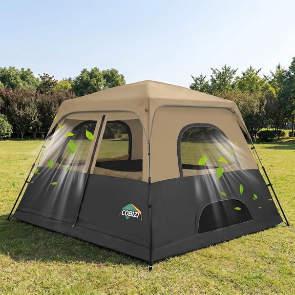 WLTER4/6/8/10/12 Person Camping Tent, Family Camping Tent with Rainfly & Screen Room, Spacious Waterproof Outdoor Tent, Easy Setup Lightweight Portable Cabin for Camping, Hiking & Family Travel