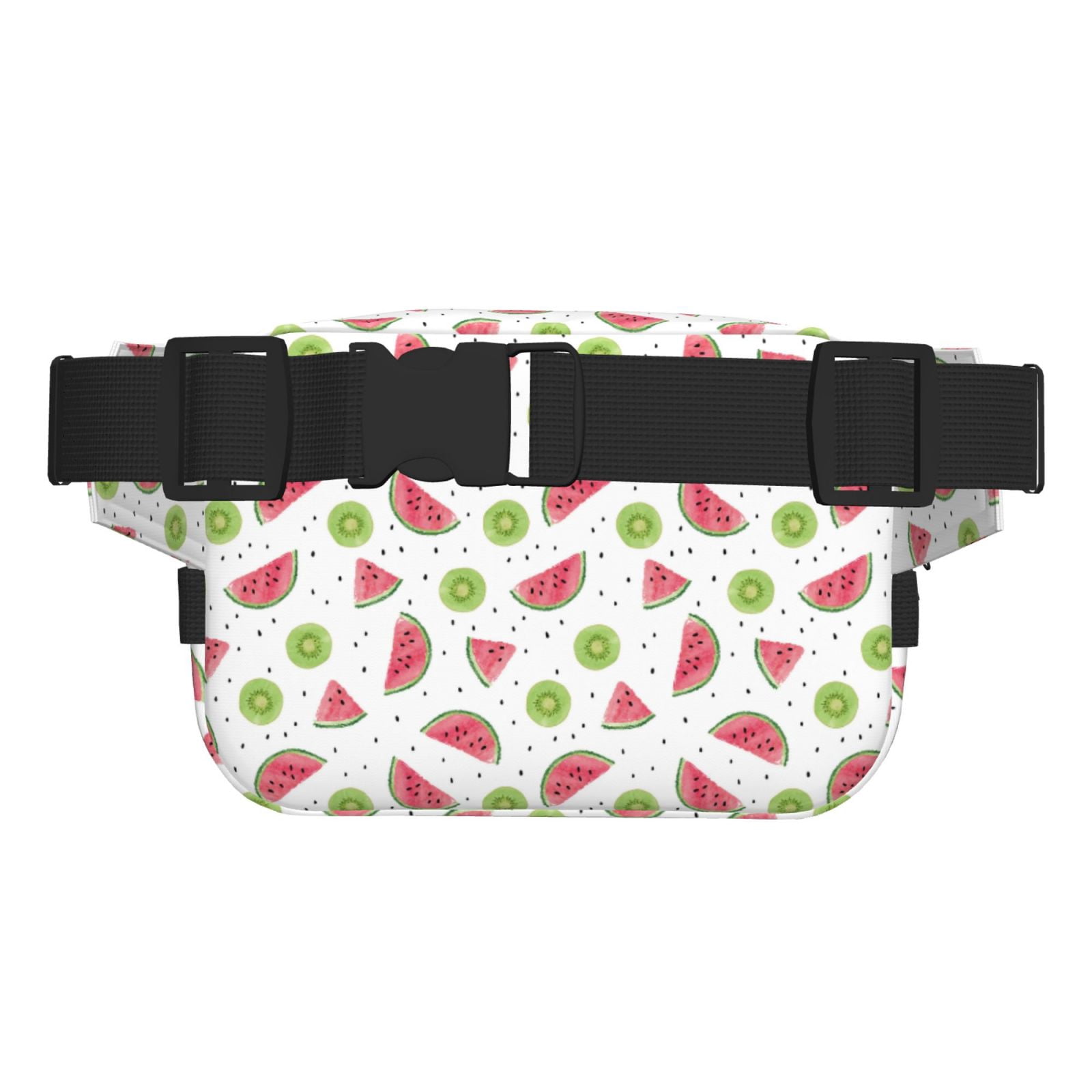 Picia Watermelon And Kiwi Print Square Double-Layer Waist Bag Mini Adjustable Waist Belt Bag Exercise Running Travel Hiking
