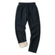 thumbnail image 3 of Pantalones largos de invierno para hombre, rectos, de terciopelo, informales, de uso diario, de rayón, 3 of 4