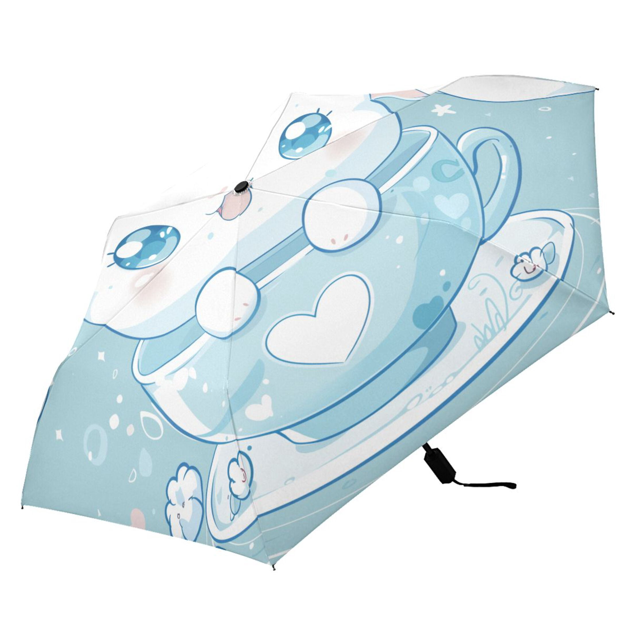 Cute Cinnamoroll Sanrio in Cup Compact Sun Umbrella Windproof Travel Umbrellas for Rain Strong Portable UV Protection