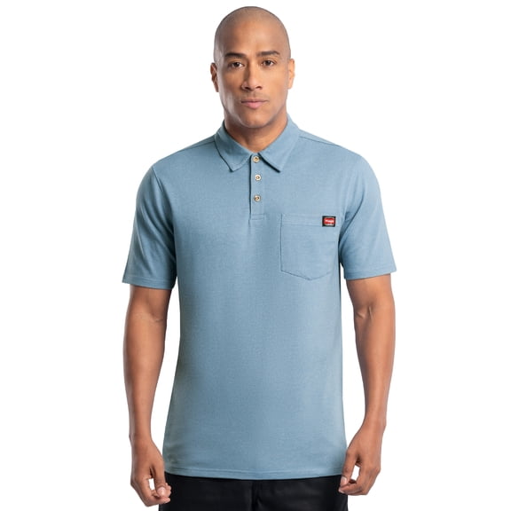 Wrangler Workwear Men's Performance Stretch Polo Short Sleeve Work Shirt, size S-3XL