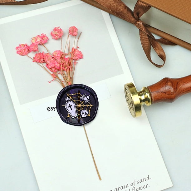 Cabeza De Sello Cabeza redonda de sello ornamental DIY Halloween para invitaciones de boda (wsj09) Wdftyju Libre de BPA
