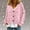 Pink, variant on Crunowin Women Cardigan Sweater, Heart Printed Hoodless Long Sleeve V Neck Fashion Outwear Black L