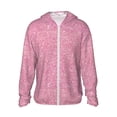 thumbnail image 2 of Uemuo Glitter Pink Pattern Women's Full Zip UPF 50+ Sun Protection Hoodie Jacket Long Sleeve Sun Shirt Hiking Outdoor Performance with Pockets-Medium, 2 of 9