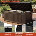 thumbnail image 5 of Cirui 260 Gallon Large Deck Box,Lockable Resin Outdoor Indoor Storage Box with Hundles,Waterproof UV Resistant Outside Deck Box for Patio Furniture Cushions, Pool Float,Garden Tool,Black, 5 of 11