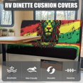 thumbnail image 4 of HELLHERO Polyester Fabric RV Booth Seat Covers Compatible with Travel Trailer Camper, Camper Cushion Covers for Camper Sofa, Reggae Lion Music Print, 4 of 9