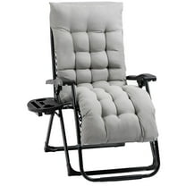 Resenkos Padded Zero Gravity Chair, Folding Recliner Chair with Cup Holder Cushion, Gray