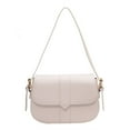 thumbnail image 1 of Bolso bandolera de piel sintética estilo retro a la moda, bolso de hombro para mujer, bolso de mano para debajo del brazo de color liso, color blanco cremoso, 1 of 5