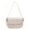 creamy white, variant on Fashion retro PU leather saddle bag shoulder crossbody bag female solid color underarm bag-brown