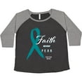 thumbnail image 3 of Inktastic Faith over Fear Ovarian Cancer Awareness with Teal Ribbon Women's Plus Size T-Shirt, 3 of 5