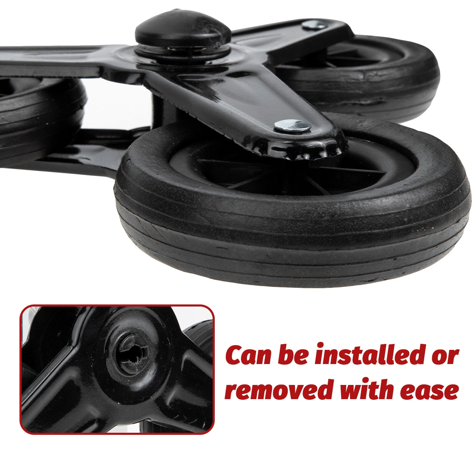 1 Pair Hand Truck Wheels Shopping Cart Casters Heavy Duty Triangle