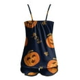 thumbnail image 4 of Ulitacool Halloween Pajamas Women Vest Shorts 2 Pieces Set Sleeveless Tops Shorts Set Summer Sleepwear Halloween Comfortable Jammies Nightwear Orange S, 4 of 5