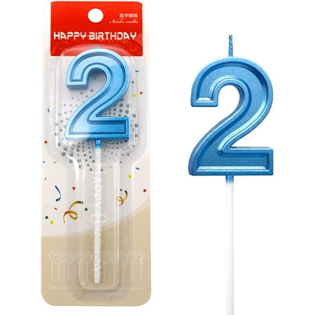 Fanshow2 8 Inch Birthday Cake Candles Number Candles Birthday Candles For Cake Cake Topper Decoration For Kids Adults Party Anniversary Milestone Age Blue Number 2 Walmart Canada