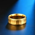 thumbnail image 5 of 8mm Men's Silver/Gold/Black Brushed Bands Stainless Steel Wedding Ring Size 7-11, 5 of 9