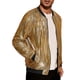 thumbnail image 4 of Chaquetas Varsity Holográficas INSPIRE CHIC para hombres, chaquetas bomber metálicas brillantes con cierre completo, M dorado, 4 of 6